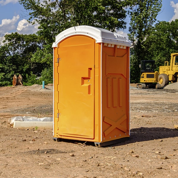 how often are the porta potties cleaned and serviced during a rental period in Elmo